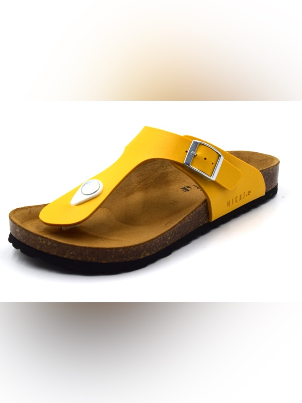 Yellow Women's Toe-Post Sandal with Buckle